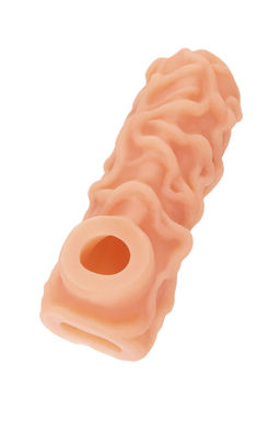 Насадка реалистичная KOKOS NUDE SLEEVE с дополнительной стимуляцией, TPE, телесная, 12 см