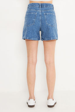 TRENDYOLMILLA Mavi Dokulu City Denim Sort TWOSS25SR00144  фото 7