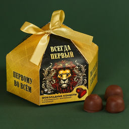 Конфеты подарочные шоколадные Лучшему на свете в коробке с бантом, 200 г.