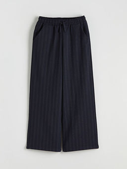 Beli Lastikli ?izgili K?z ?ocuk Pantolon