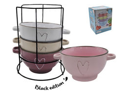 Набор бульонниц на м/подст. (4шт.) Lavenir "Сердце" 630 мл, 14 см, 20812 керамика 82129