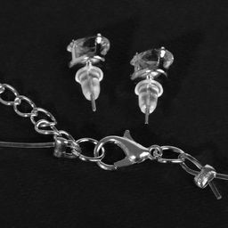 Гарнитур 2 предмета: кулон, серьги «На леске», капелька, белые в серебре, 30 см