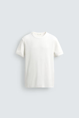 CAMISETA REGULAR FIT RIB / Crudo