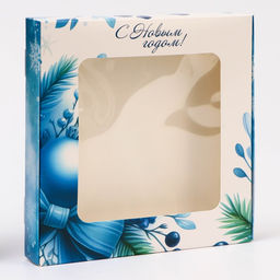 Цена за 5 шт. Подарочная коробка складная с окном «С Новым годом!», 19×19×3 см