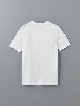 Bisiklet Yaka K?sa Kollu Bask?l? Penye Erkek Ti??rt