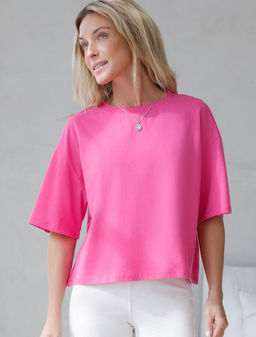 Укороченная футболка силуэта овер-сайз