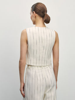 Жилет приталенного кроя изо льна / Zarina  фото 5