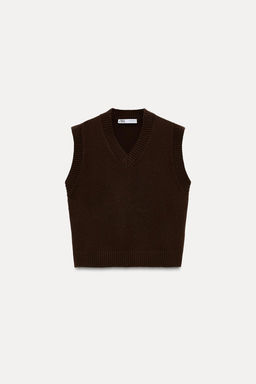 PLAIN KNIT SLEEVELESS JUMPER - Zara фото 14