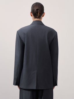 Однобортный жакет из поливискозы с шерстью в составе / Zarina  фото 5