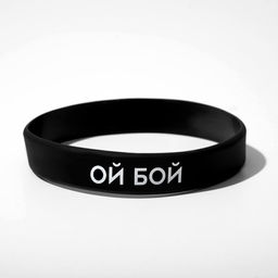 Силиконовый браслет Ой бой, цвет чёрно-белый