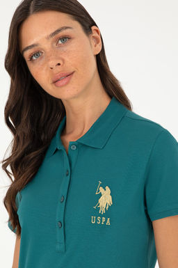 Женское темно-зеленое трикотажное платье - U.s. polo assn фото 2