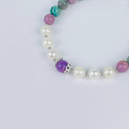 Браслет из Фосфосидерита, Варисцита и Жемчуга - Радуга самоцветов фото 2