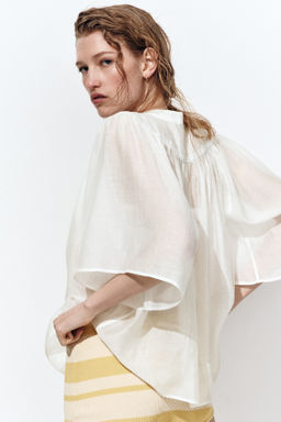 Blusa con mangas mariposa - H&m фото 7