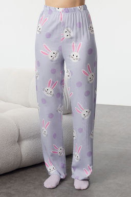 Trendyolmilla Cok Renkli Tavsan Desenli Viskon Dokuma Pijama Tak?m? THMAW21PT0048 фото 20