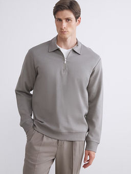 Polo Yaka Erkek Sweatshirt