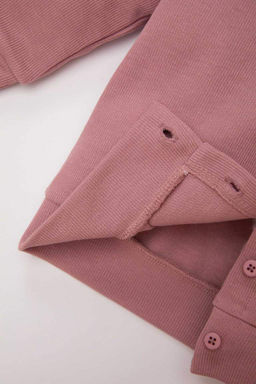 Кардиган из ткани Салоники с большим воротником для маленьких девочек - Defacto фото 4