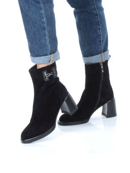 04-M3-L811 BLACK Ботинки зимние женские (натуральная замша, натуральный мех) - Фабричный китай фото 14