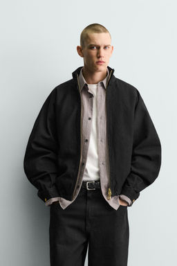 CAZADORA BOMBER BOXY FIT ALGOD?N / Negro - Zara фото 2