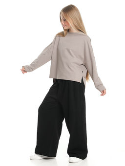 Брюки с лампасом для девочки 22-7697 черный - Mini maxi фото 3