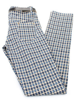 6717-1 BLUE/BEIGE Брюки женские (65% хлопок, 33% полиэстер,2% эластан)