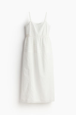 Vestido de algod?n con inserciones de encaje