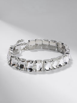 Чокер-колье Сияние соло, цвет белый в серебре, 36 см