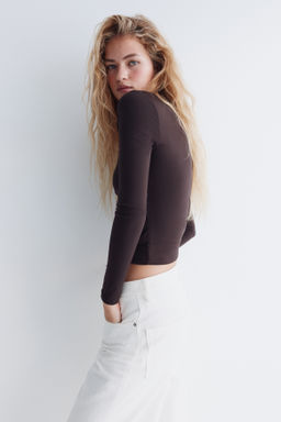 Top de manga larga en microfibra - H&m фото 6