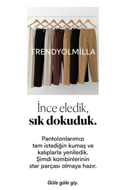 Kahverengi Ozel Koleksiyon Yar?m Kemer Detayl? Straight/Duz Kesim Kumas Pantolon TWOSS26PL00053 - Trendyolmilla фото 5