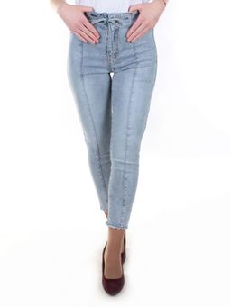 0062 GRAY/BLUE Джинсы женские зауженные YTD JEANS