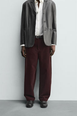 FLOCKED WIDE-LEG TROUSERS - Zara фото 2
