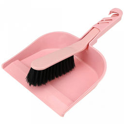 Комплект для уборки пластмассовый: совок 19,5х15,5х4,8см + сметка 27,5х3,5см, ворс 4см "Салют" цвета в ассортименте: мятный, розовый, светло-фисташковый (Китай)