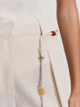 Брюки из вискозы на поясе с бусинами / Zarina  фото 5