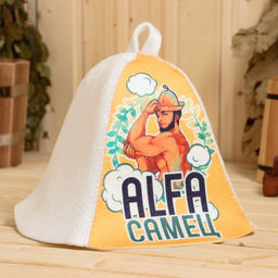Шапка для бани с принтом "ALFA Самец"