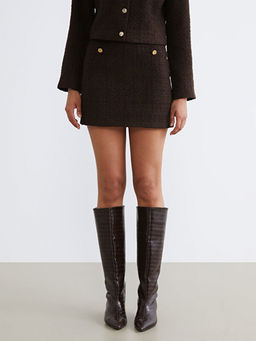 Beli Fermuarl? Ekose A Kesim Mini T?vit Etek