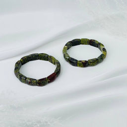 Браслет из зеленой Яшмы (Кровь дракона) 19 см - Радуга самоцветов фото 2