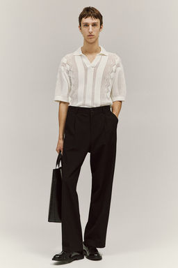 Polo en punto pointelle Loose Fit
