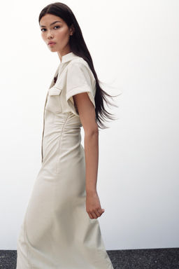 MIDI DRESS WITH GATHERED WAIST - Zara фото 22