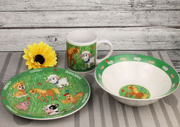 Набор Домашние животные 3пред (тарелка 19см, миска 18см, кружка 240мл) в под. уп. арт. MFK04005 /МФК/  фото 12