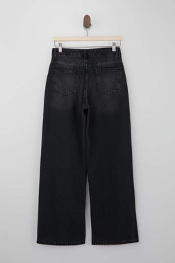 Siyah D_K_ML_ Normal Bel %100 Pamuk Uzun Boy Wide Leg Jeans TWOSS26JE00129 - Trendyolmilla фото 6