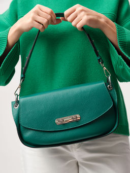 Кожаная сумка Azaro 30645 зеленый изумруд