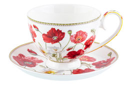 Чайн. пара 2 пр. 300 мл 12,5*9,5*7 см Маки на ножке, NEW BONE CHINA - Elan gallery фото 10
