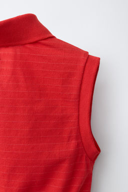 POLO CROPPED RAYAS / Rojo - Zara фото 4
