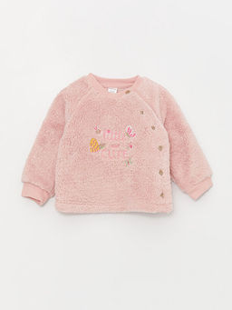 Bisiklet Yaka Uzun Kollu Nak?? Detayl? K?z Bebek H?rka ve Pantolon 2li Tak?m - Waikiki фото 2