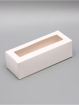Цена за 2 шт. Коробка с окном под рулет, белая, 26×10×8 см, МИКС