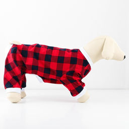 Костюм для животных красно-черный в клетку, S (ДС 31, ОШ 32-34, ОГ 47-51) - Пушистое счастье фото 3