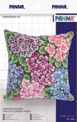 Набор для вышивания PANNA PD-1948 Подушка Фиалки 30 х 30 см
