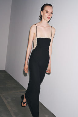 CONTRAST CROCHET DRESS