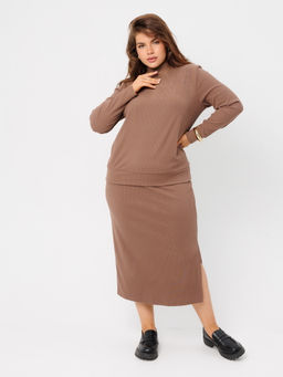 Костюм женский К-242 (лапша Софт г/к) Бежевая