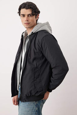 Siyah Regular Fit _rme Kap__onlu Unisex K__l_k Mont TMNAW26MO00015 - Trendyolmilla фото 2