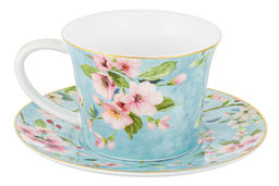 Чайн. пара 2 пр. 270 мл 12,5*9,5*7 см Яблоневый цвет на голубом NEW BONE CHINA - Elan gallery фото 14